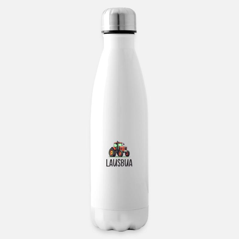 Lausbua Traktor Bayerischer Dialekt Herren - Isolierflasche - Weiß