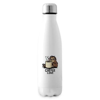 Faultier Kaffee Liebe Cartoon - Isolierflasche - Weiß - Rechts