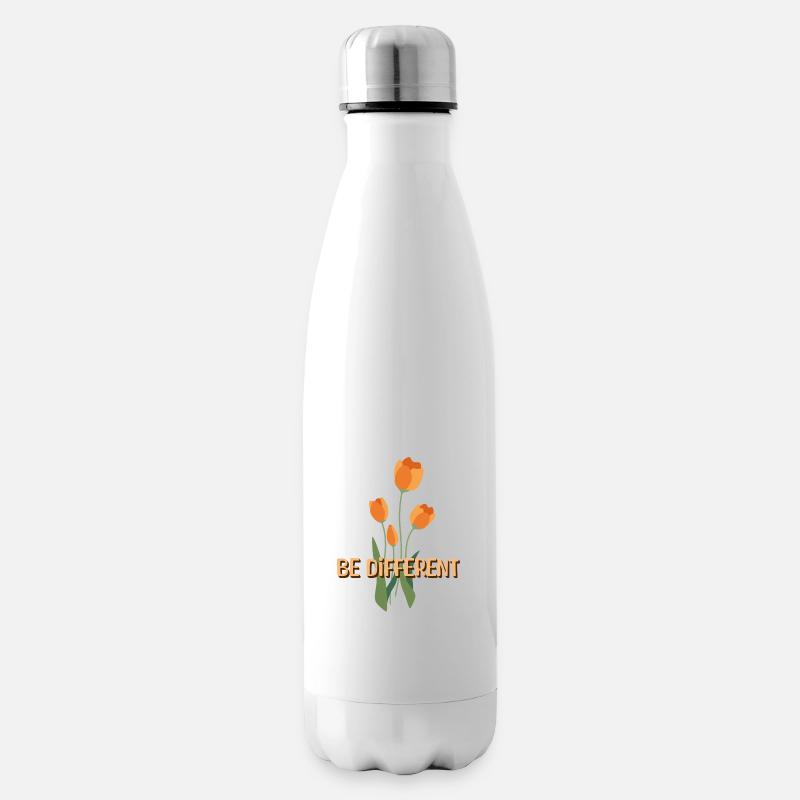 Soyez des tulipes différentes et des affirmations positives - Bouteille isotherme - blanc