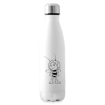 Biene Maja Schwarz Weiß Line Art - Isolierflasche - Weiß - Rechts