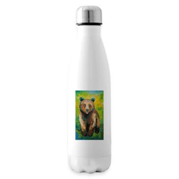 Bear Painting Bär Gemälde - Insulated Water Bottle - white - Right