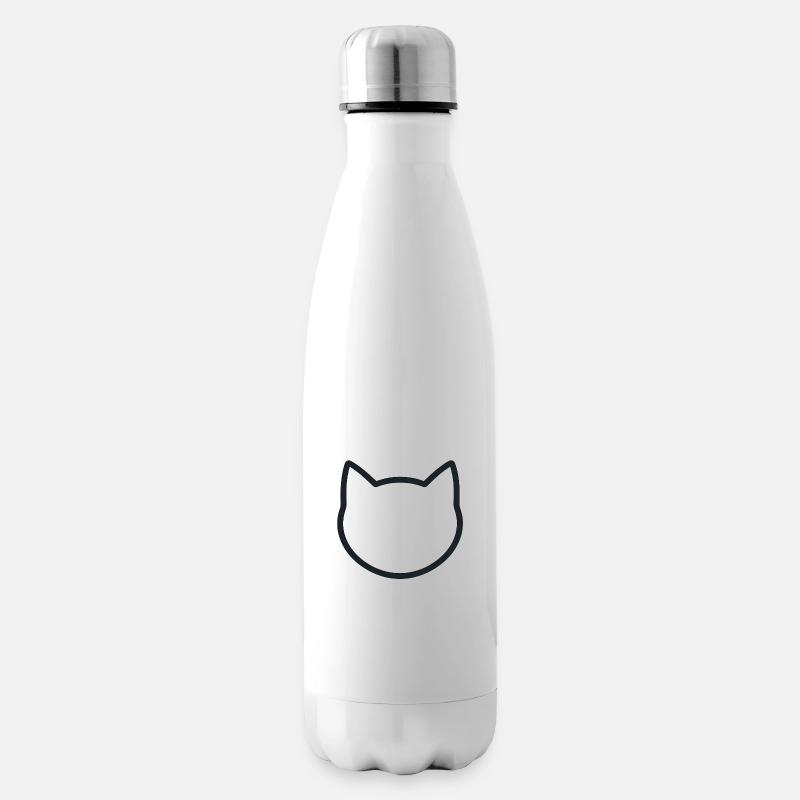 Silhouette de chat minimaliste Graphique - Bouteille isotherme - blanc