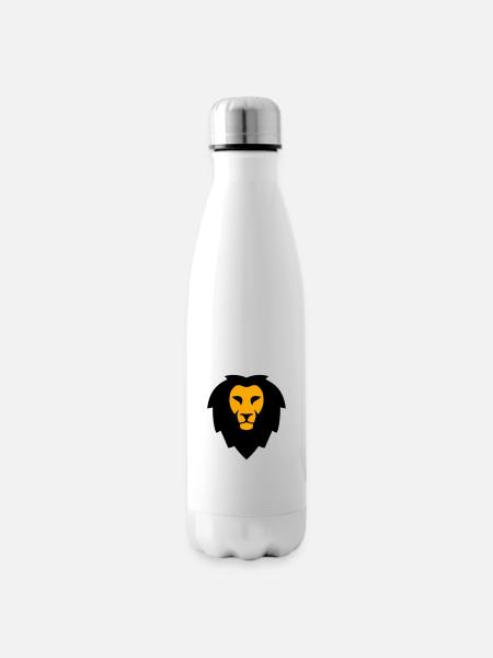Löwe Maskottchen Logo - Isolierflasche - Weiß