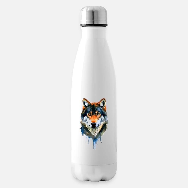Der Wolf - Isolierflasche - Weiß