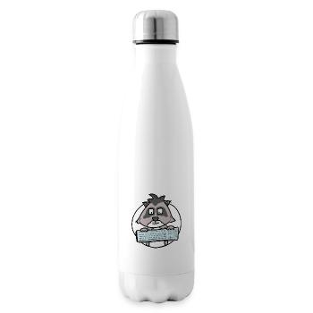 Raccoon with keyboard / office / computer nerd - Insulated Water Bottle - white - Right
