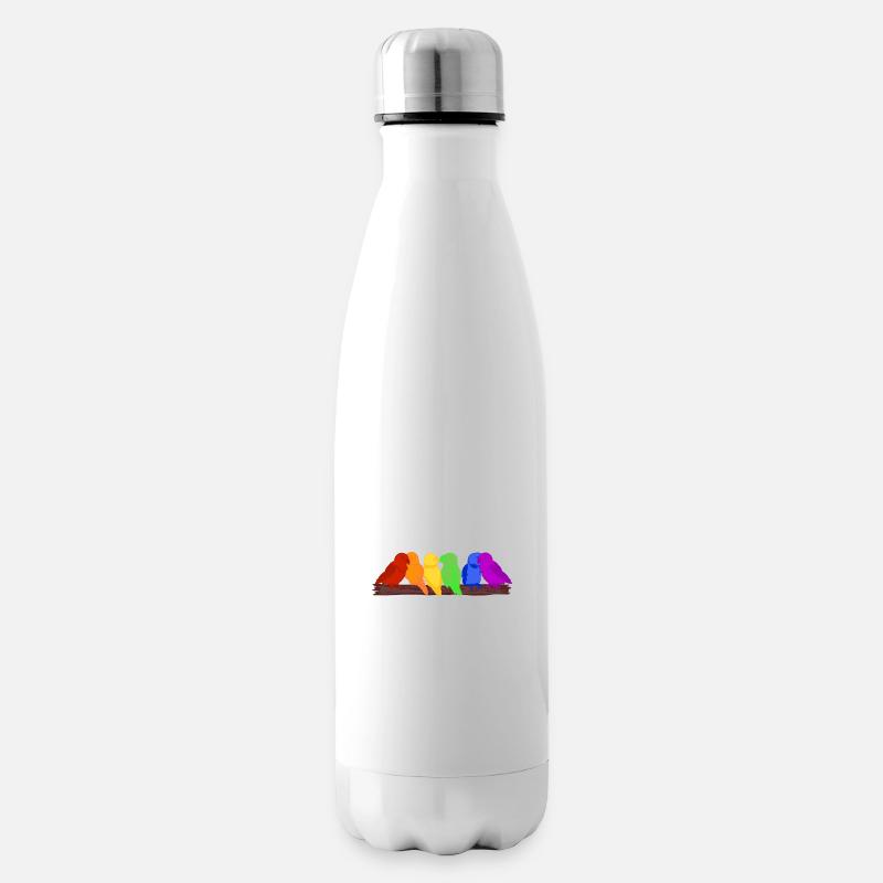 Regenbogen der Vögel - Isolierflasche - Weiß