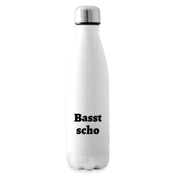 Basst scho - bayrischer Spruch - Isolierflasche - Weiß - Rechts