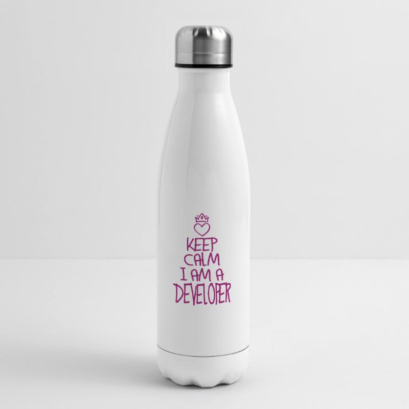 Keep Calm Software Developer Cool Gift Insulated Water Bottle