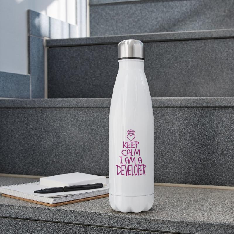 Keep Calm Software Developer Cool Gift Insulated Water Bottle