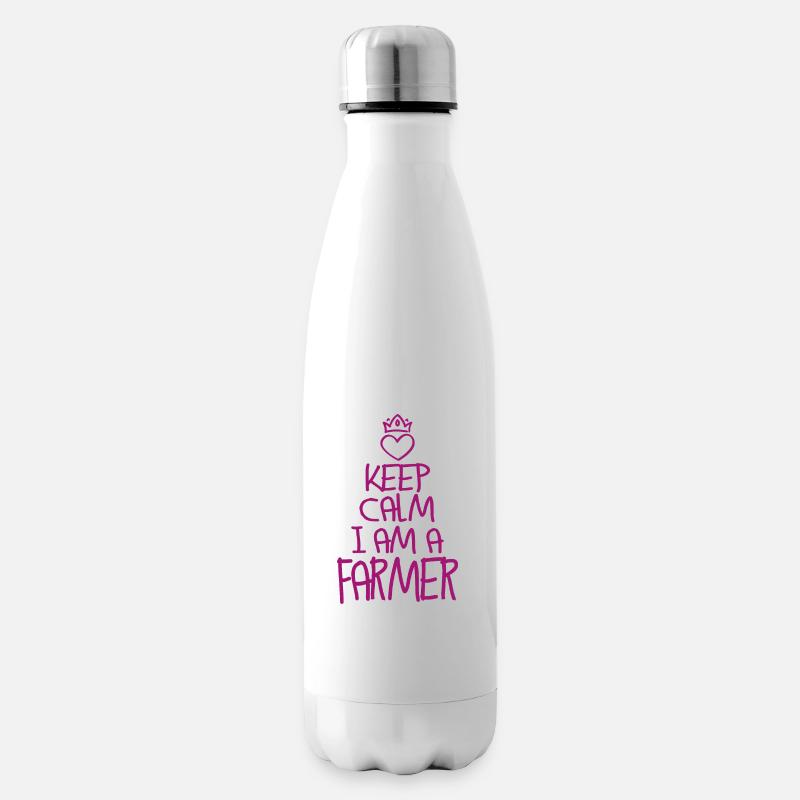 Keep Calm Landwirt cool Geschenk Bauer - Isolierflasche - Weiß