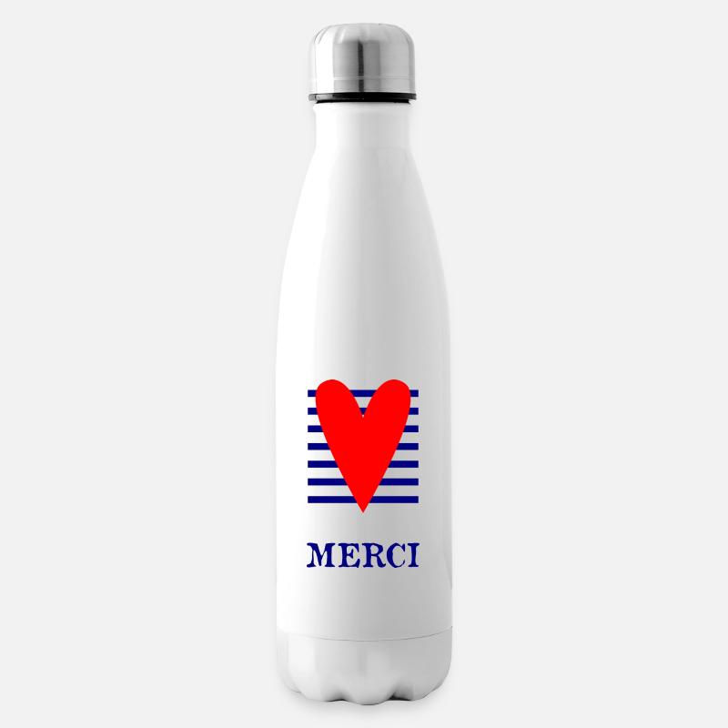 MAÎTRESSE. MAITRE. MERCI. MERCI MAÎTRESSE. COEUR - Bouteille isotherme - blanc