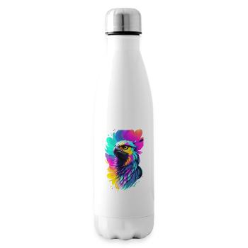 Bunter Adler im Splash Art Stil - Isolierflasche - Weiß - Rechts