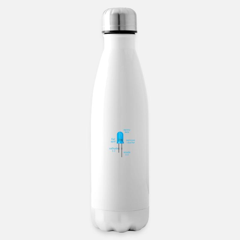 elektronik blaue LED mit Beschreibung als Geschenk - Isolierflasche - Weiß