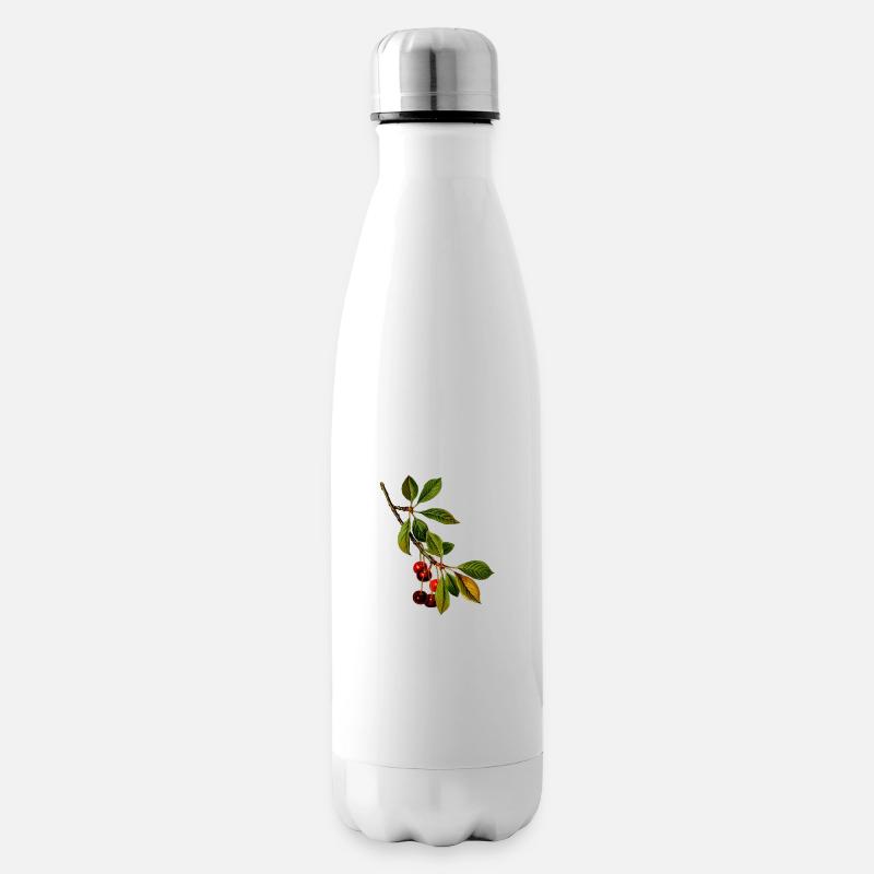Kirschen Zweig - Isolierflasche - Weiß