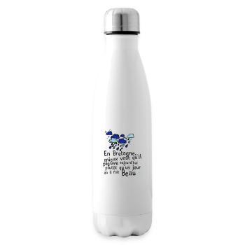 humour citation breton pluie bretagne message 1 - Bouteille isotherme - blanc - Droite