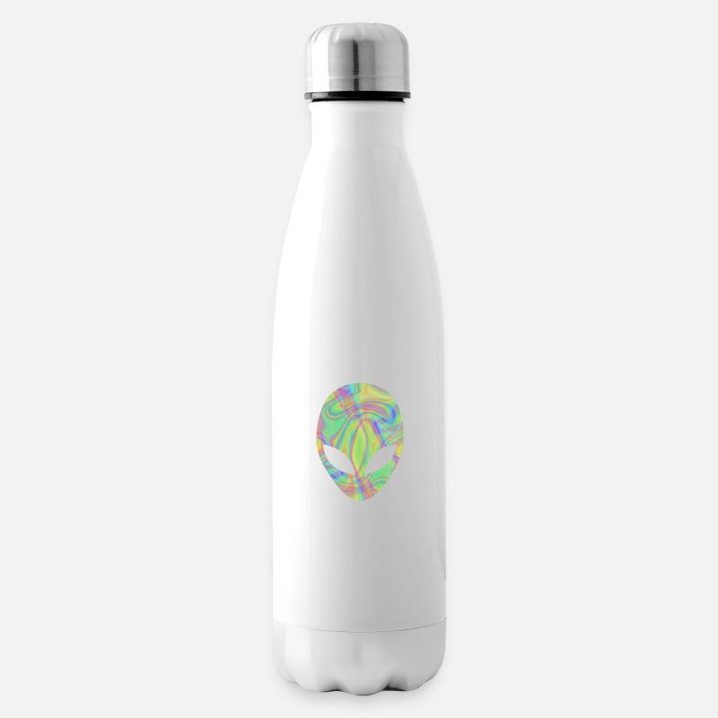 Alien Head Extraterrestre Vert Hologram - Bouteille isotherme - blanc