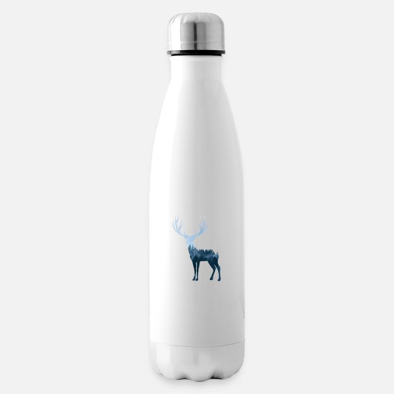 Hirsch Wald - Isolierflasche - Weiß