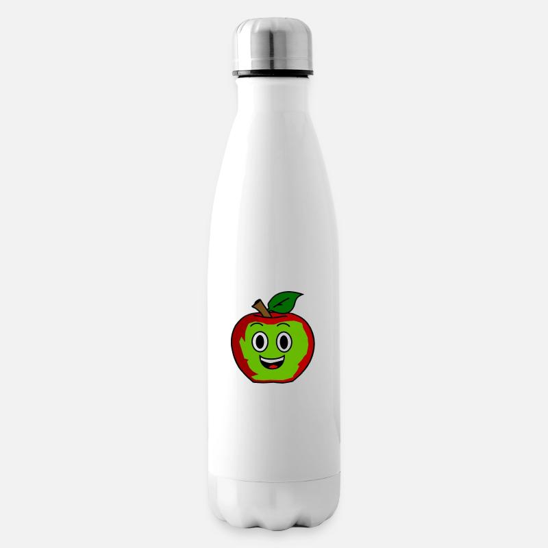 Funny Apfel - Isolierflasche - Weiß