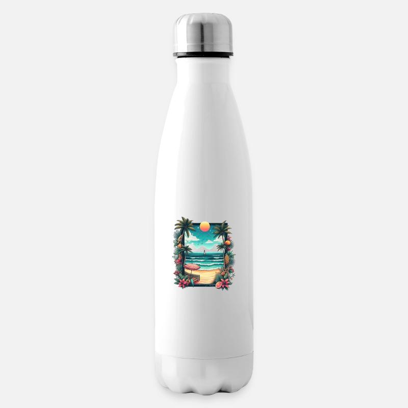 Summer Beach - Isolierflasche - Weiß