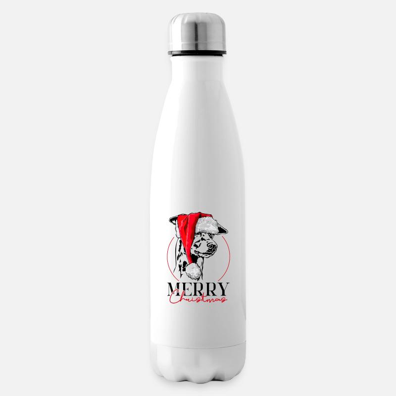Santa GREYHOUND Merry Christmas Windhunde Wilsigns - Isolierflasche - Weiß