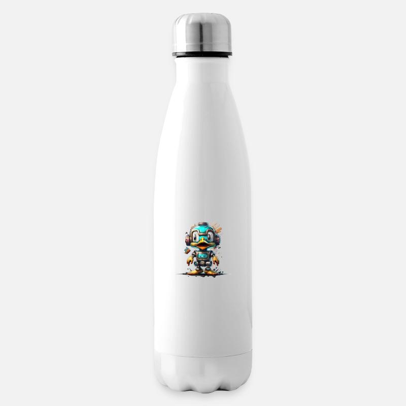 Canard robot - Bouteille isotherme - blanc
