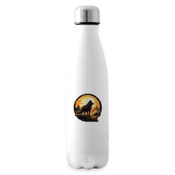Geschenk Wikinger Wolf Krafttier Schamane Odin - Isolierflasche - Weiß - Rechts