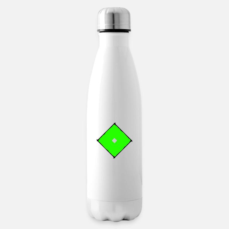 Carré vert - Bouteille isotherme - blanc