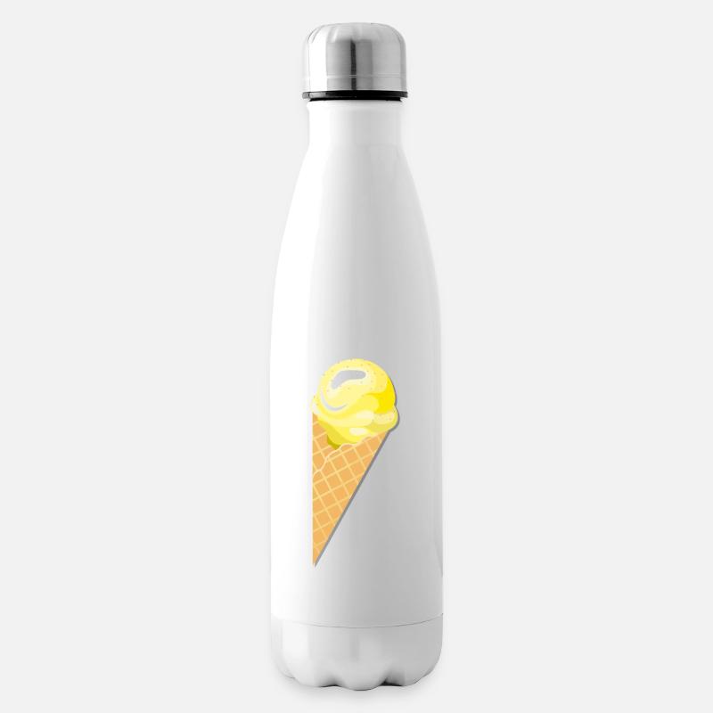 Kugel Vanille Eis Geschenk Idee - Isolierflasche - Weiß