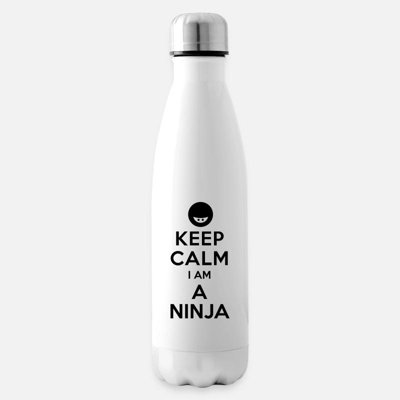 Keep calm i am a Ninja - Insulated Water Bottle - white