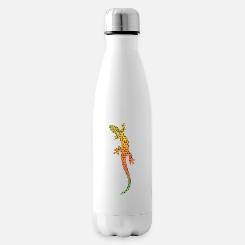 Eidechse - Isolierflasche - Weiß