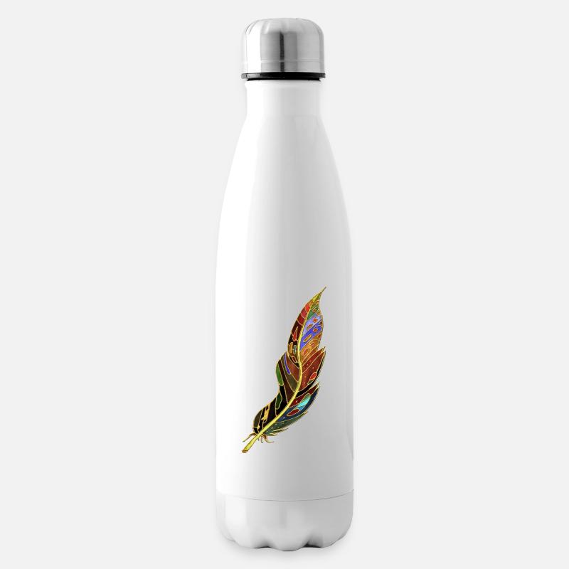Feder - Isolierflasche - Weiß
