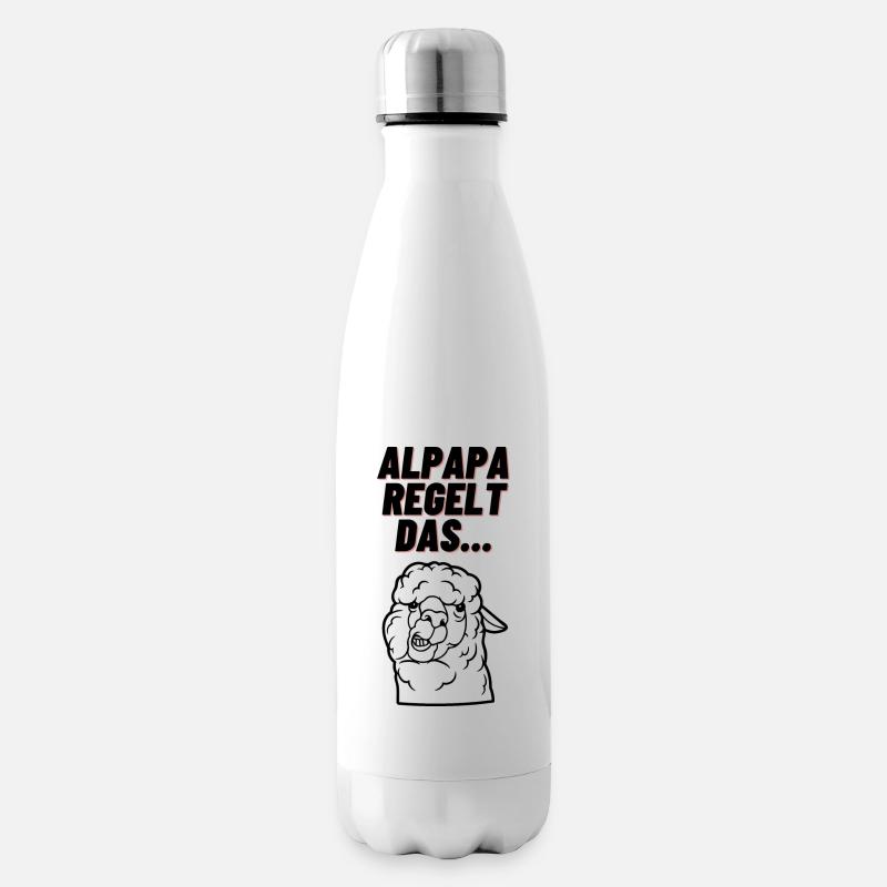 Alpapa regelt das - Isolierflasche - Weiß