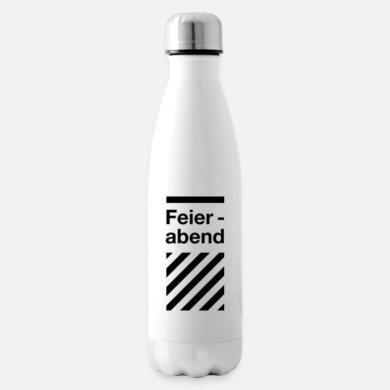Feierabend - Black - Isolierflasche - Weiß