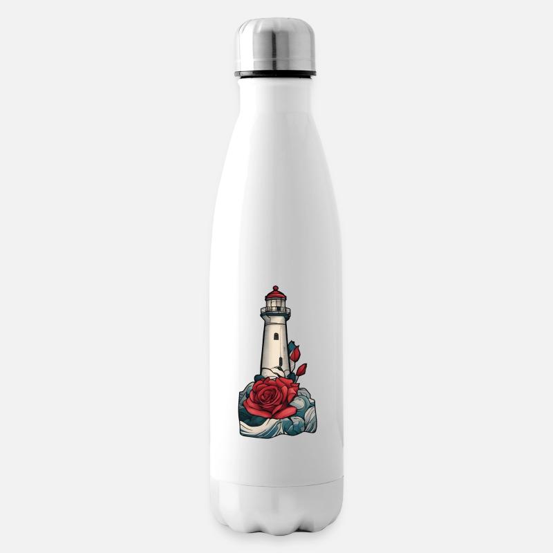 Leuchtturm - Isolierflasche - Weiß
