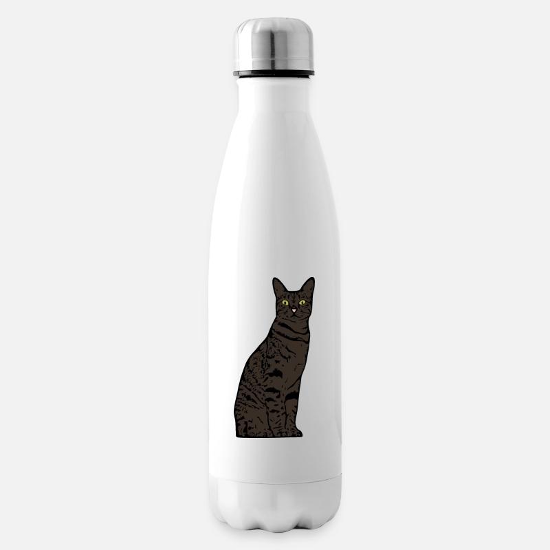 Katze Geschenk T-shirt - Isolierflasche - Weiß