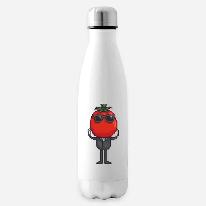 Tomate in Tux - Isolierflasche - Weiß