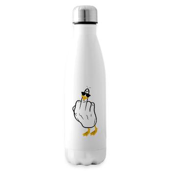 Oie doigt d’honneur humour - Bouteille isotherme - blanc - Droite