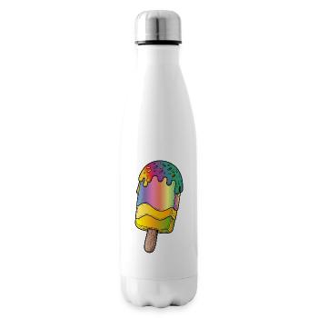 Regenbogen Eis am Stiel Cartoon Illustration  - Isolierflasche - Weiß - Rechts
