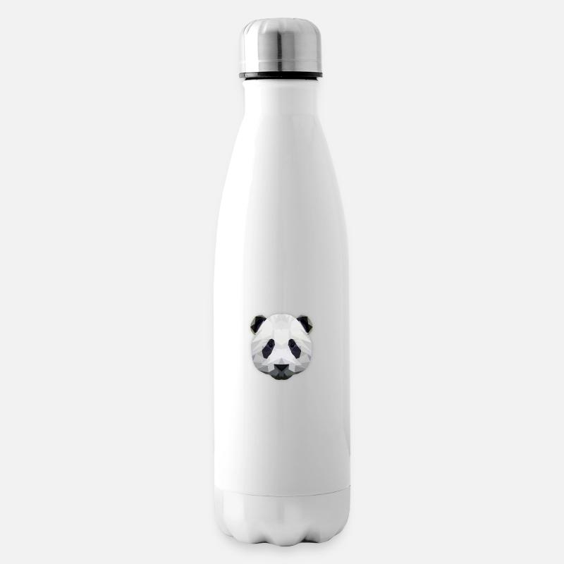 LowPoly "tête de panda" - Bouteille isotherme - blanc