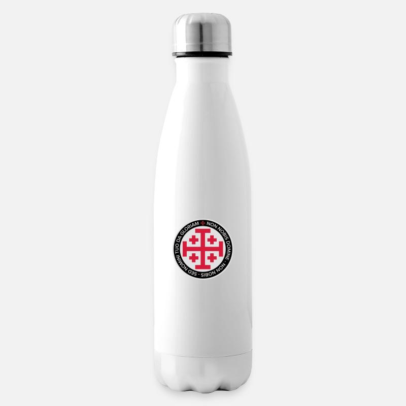 Jerusalem Crusader Cross - Insulated Water Bottle - white