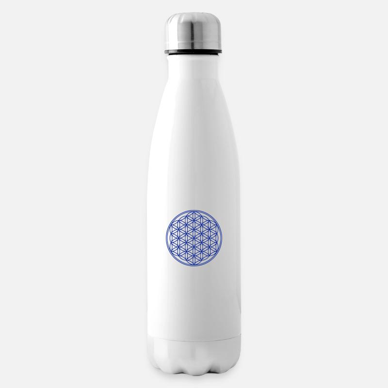 Blume des Lebens 100x100 - Isolierflasche - Weiß