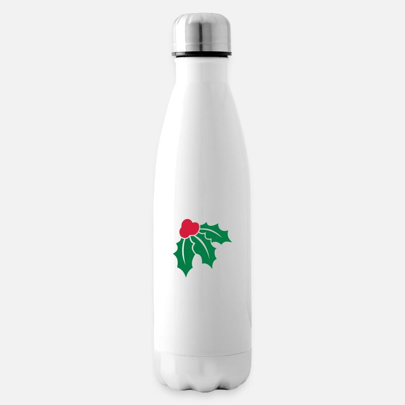 Weihnachtsstechpalme 2 - Isolierflasche - Weiß