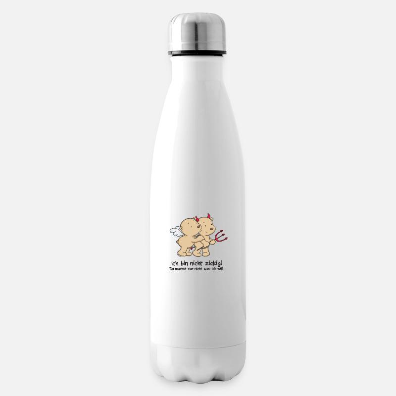 Engel_Teufel _schwarz - Isolierflasche - Weiß