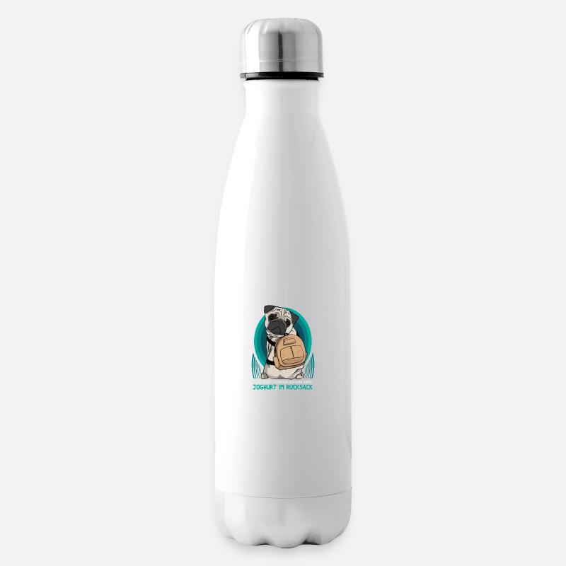 Bitte nicht schubsen! Joghurt im Rucksack. - Isolierflasche - Weiß