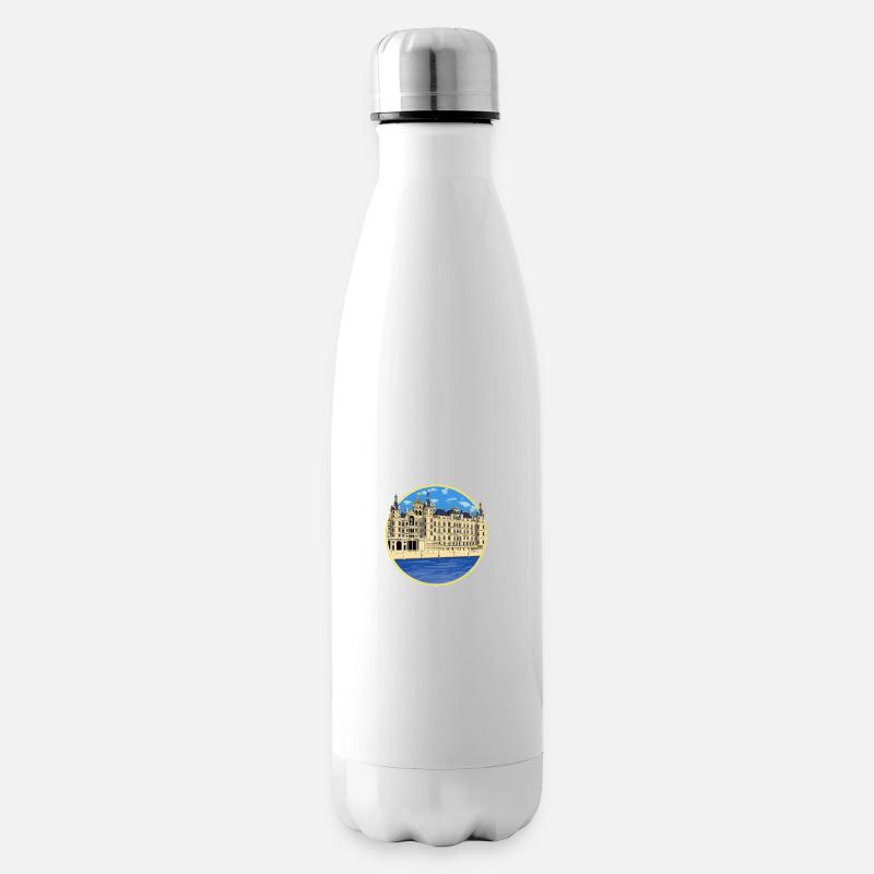 Schweriner Schloss - Isolierflasche - Weiß