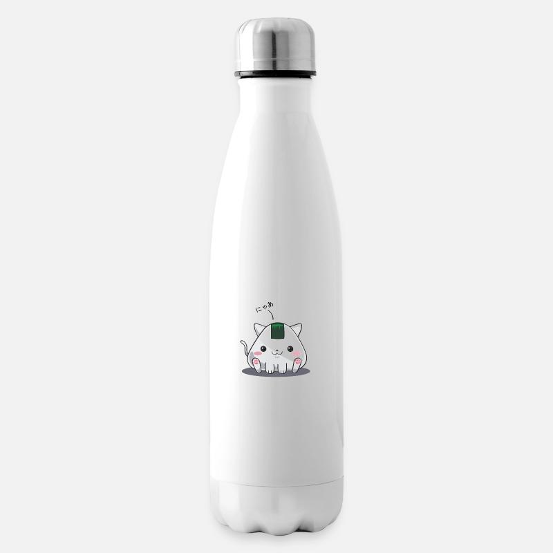 Onigiri - Katze nya - Isolierflasche - Weiß