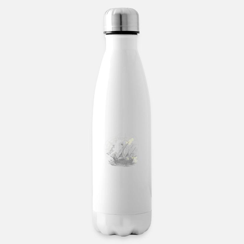 Steampunk Seepferdchen - Isolierflasche - Weiß