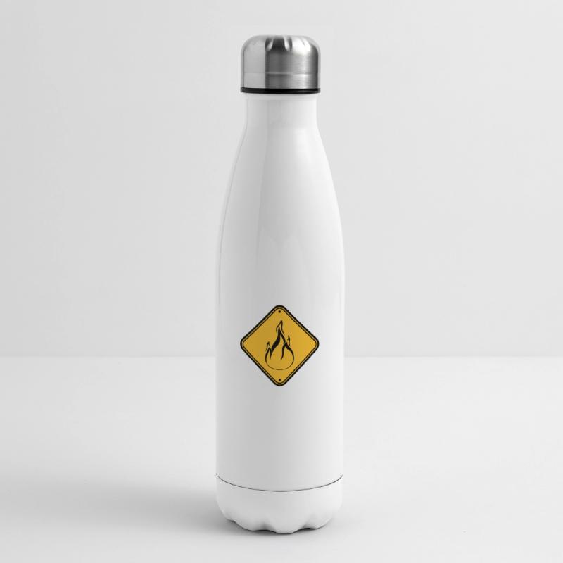 note shield warning caution caution hazard feu Insulated Water Bottle