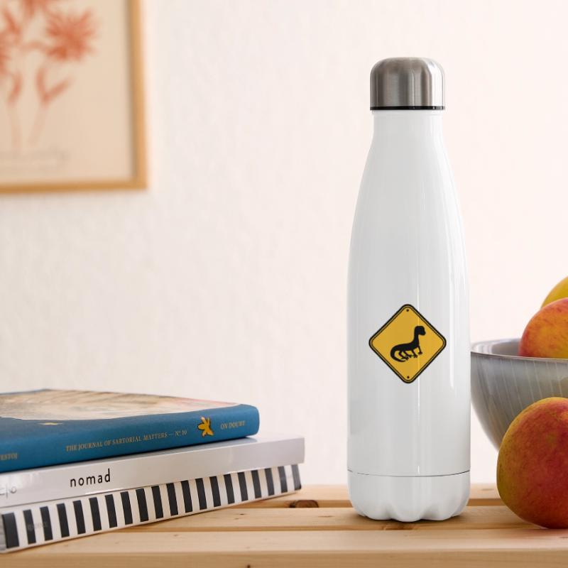 warning caution caution note shield silhouette Insulated Water Bottle
