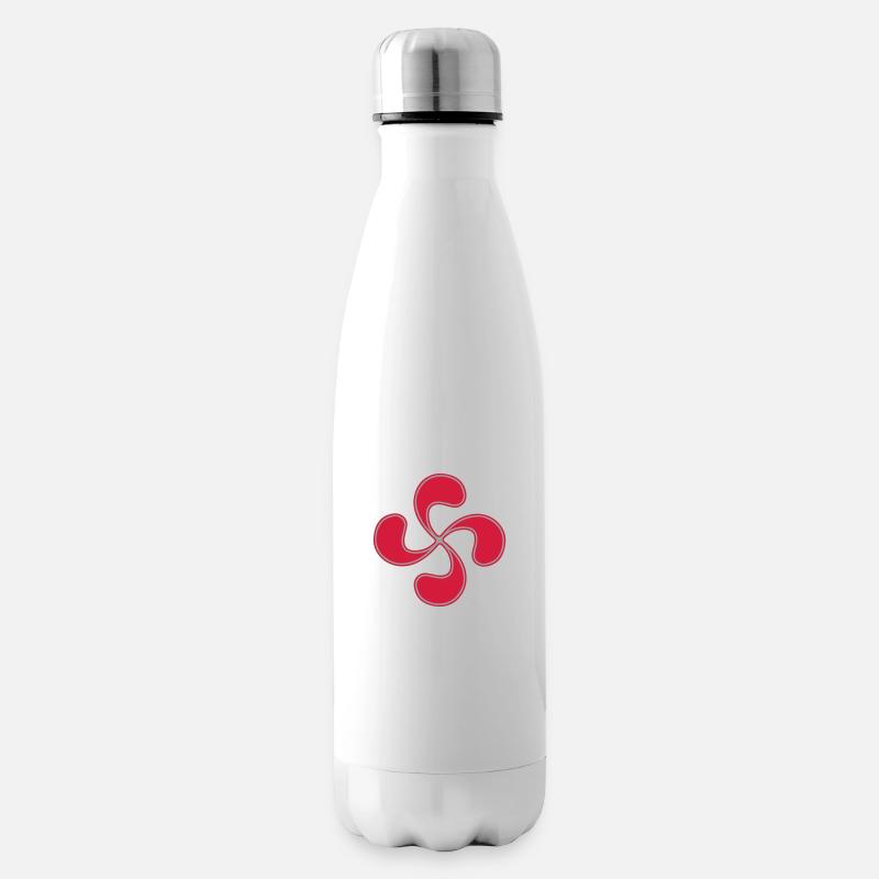 croix basque 3 - Bouteille isotherme - blanc